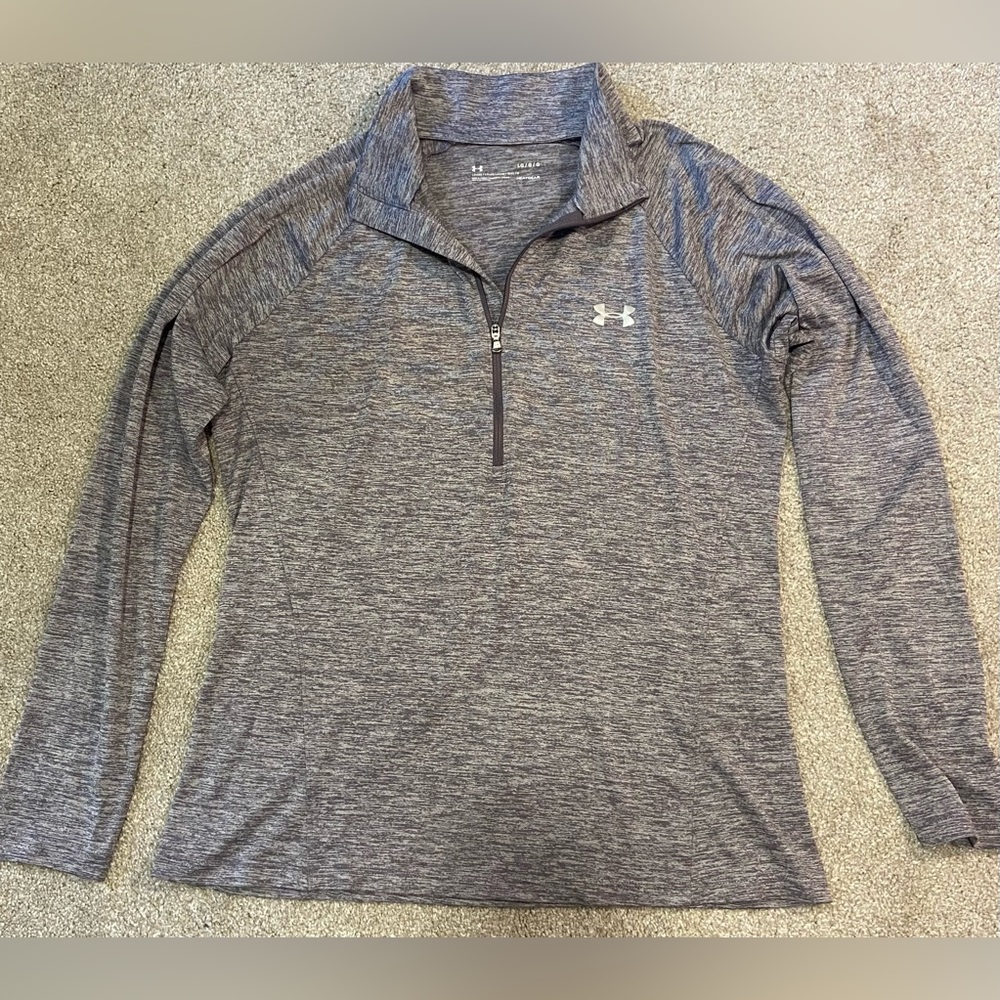 Under Armour Heathered Gray Quarter-Zip Top